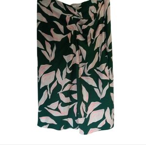 Nine West Green and Pink Leaf Print Skirt